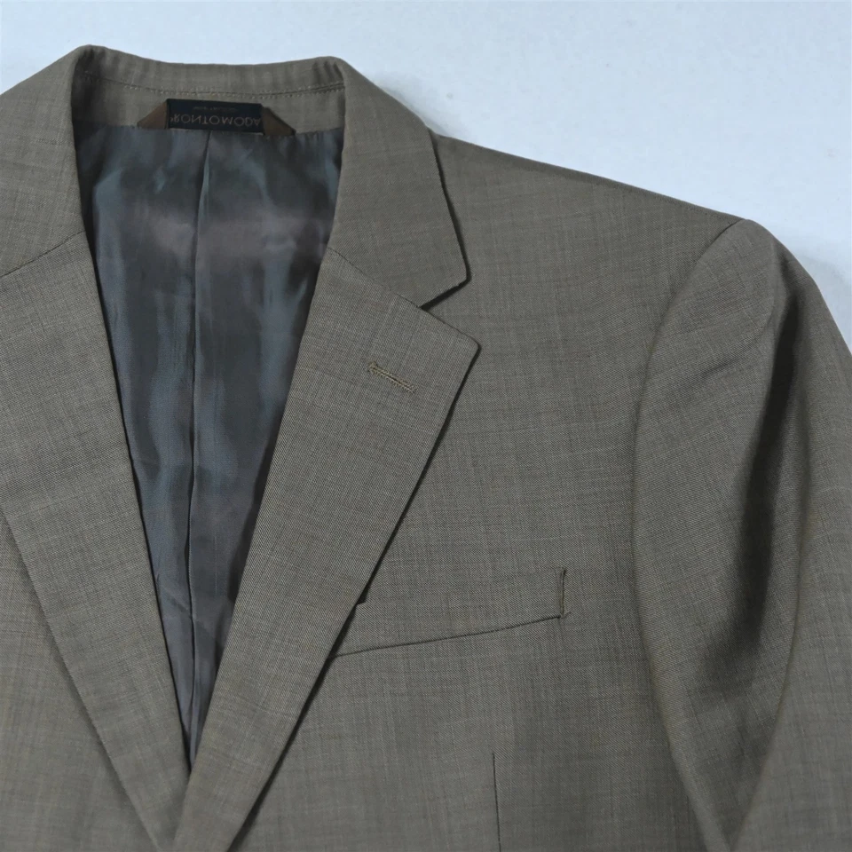 Prontomoda 38S 32x28 Tan Brown 100% Merino Wool Mens Jacket Pants Suit - Image 3 of 4