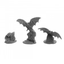 Dungeon Dwellers Giant Bats (3) #07058 Bones USA Unpainted Plastic Figures