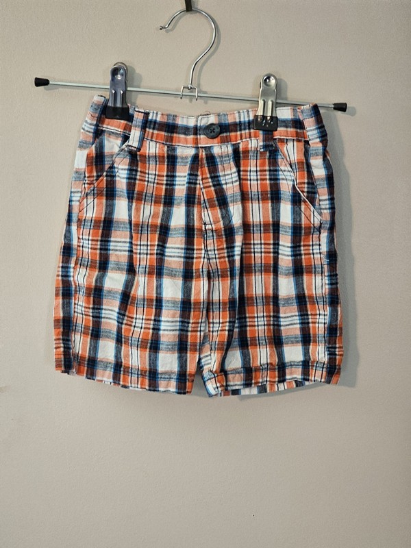 U.S. Polo Assn. Orange Plaid Toddler Shorts, Size 24M