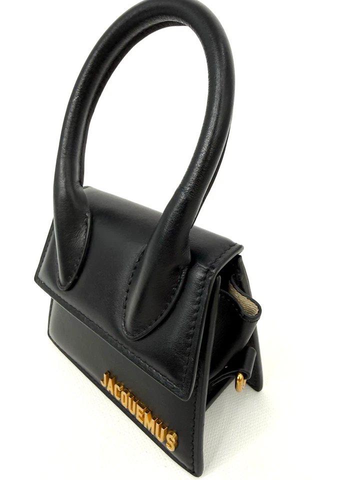 JACQUEMUS Le Chiquito Mini Top Handle Black Leather Shoulder Bag New MSRP $720 - Image 4 of 4