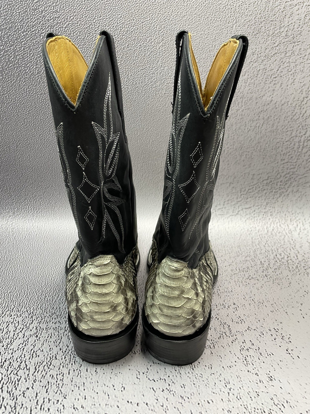 Freebird Men Black White Union Python Leather Boo… - image 9