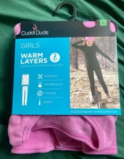 Cuddl Duds girls crew top bottoms set size L 10-12 solid pink NEW UNOPENED