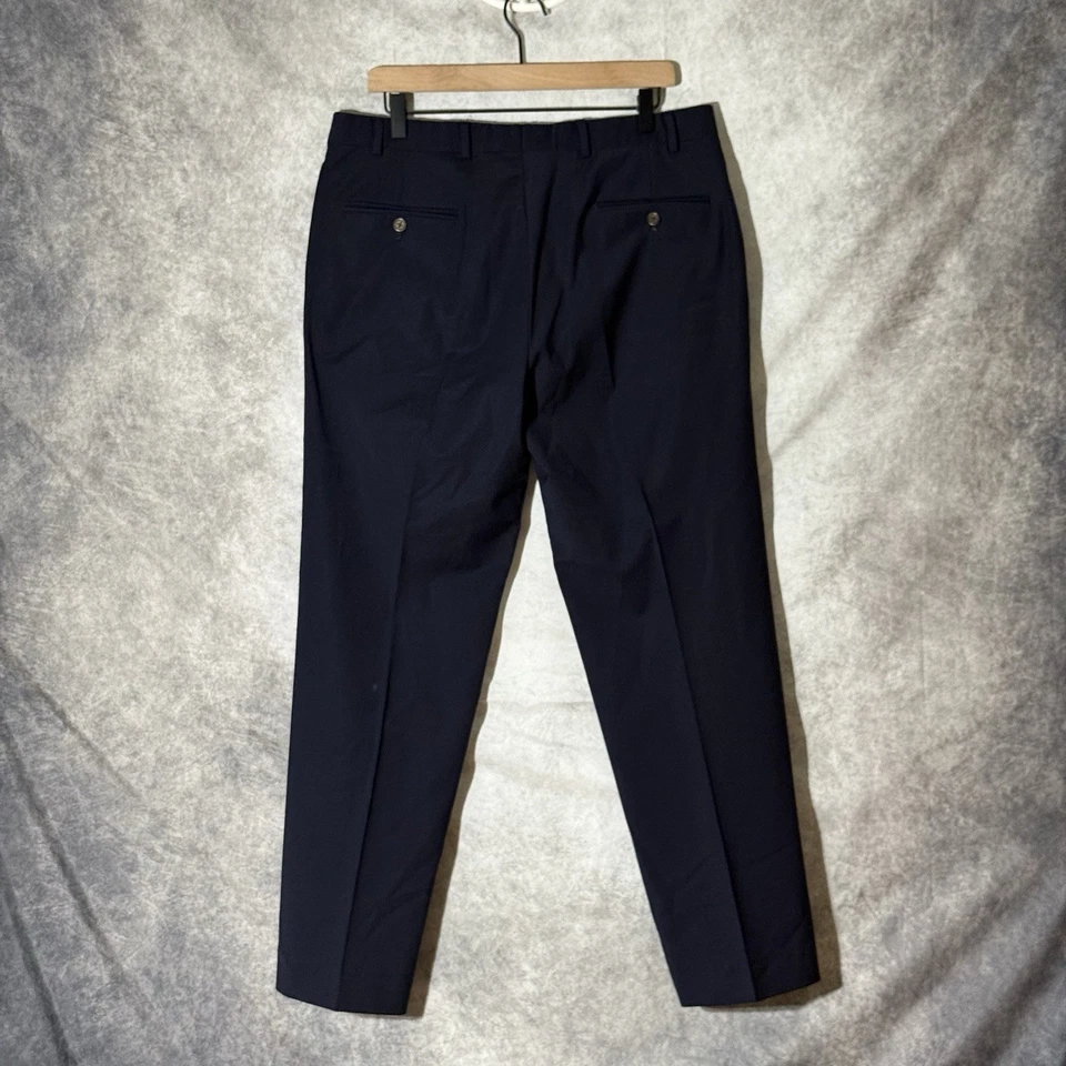 Pantalones de vestir Brooks Brothers Fitzgerald Fit azul marino 36x32 a medida frente plano Foto 3 de 4