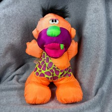 Puffalump Grunts Caveman Fisher Price Orange 12  Works 1992 Vintage