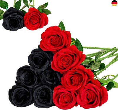 12 Stück künstliche Seide Rosen Blumenstrauß Faux Flowers Home Hochzeitsfeier De