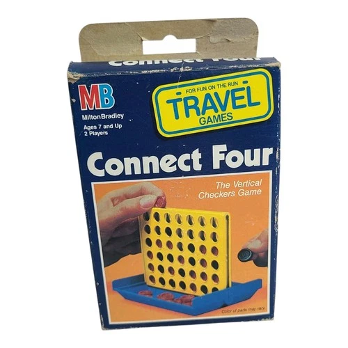 Vintage Connect Four 4 Travel Size Board Game 1989 Milton Bradley USA #4313