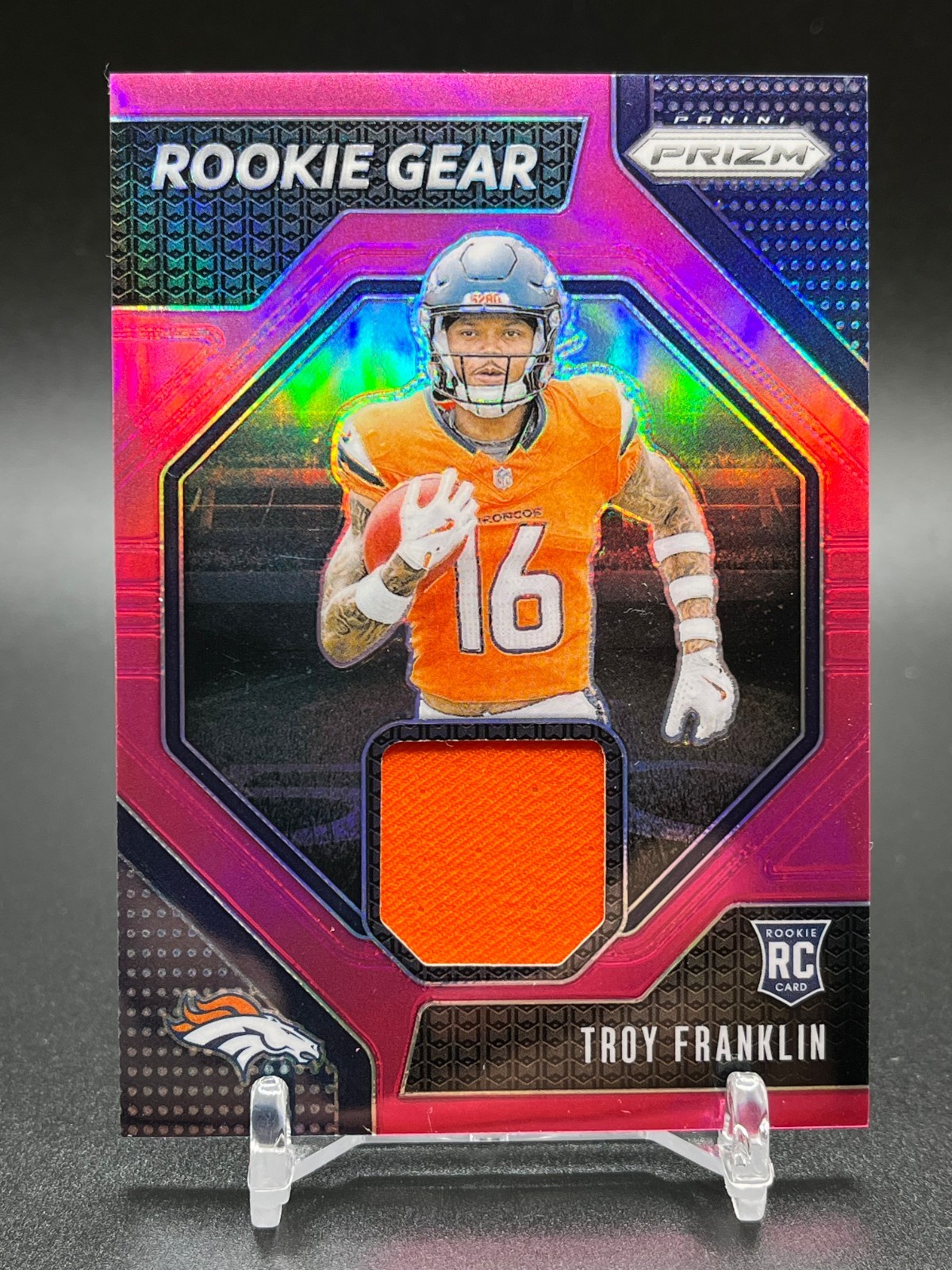 2024 Panini Prizm #RG-TFN Troy Franklin Rookie Gear Pink