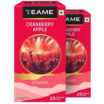 TE-A-ME Cranberry Apple Tea 50 Tea Bags Fruit Tea Caffeine Free refreshing