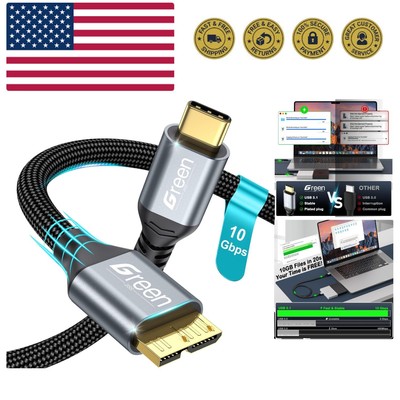 Portable 1.5FT USB C to Micro B Cable for Fast Data Transfer & Heavy Duty Use