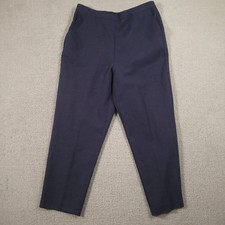 Alfred Dunner Pants Womens 12 Blue Pull On Elastic Waist Polyester Slacks