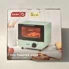 DASH Mini Toaster Oven Aqua 550W Timer Glossy Metal DMT0100GBAQ04