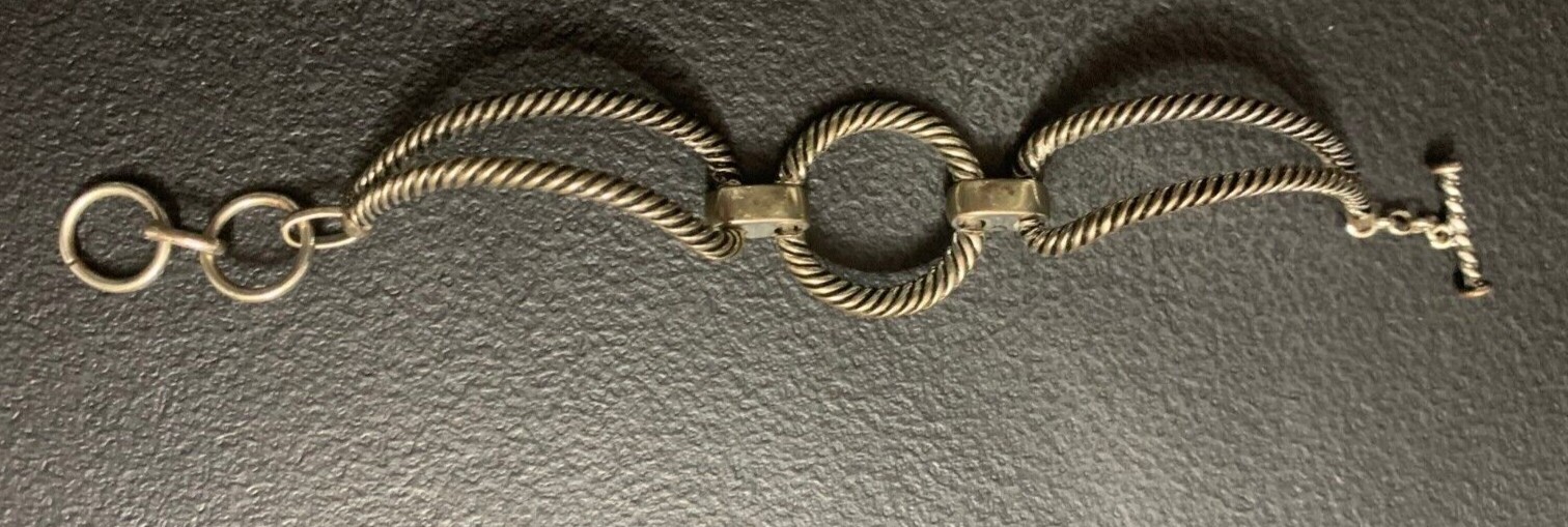 Cable Link Toggle Clasp Bracelet- Silver colored,… - image 10