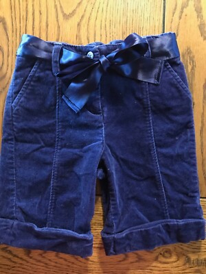 Janie and Jack Enchanted Garden Belted Knickers Girls Purple Capri EUC 18-24 M 
