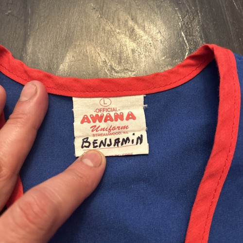 Awana Club Cubby Cubbies Uniform Vest Size L blue - Picture 2 of 3