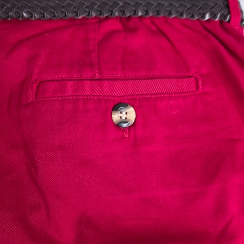 Karen Scott Womens Red Chino Shorts Sz 14 High Rise Pleated Belted NWT Pocket - Picture 6 of 6