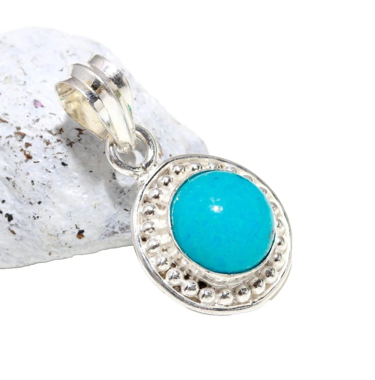 Turquoise Charm Sterling Silver Handcrafted Necklaces & Pendants