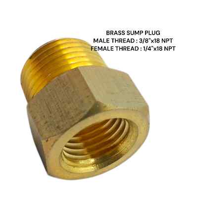 3/8''NPT Stecker auf 1/4''NPT Buchse Messing Sumpf Adapter Öltemperaturanzeige Sensor