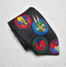 Loony Tunes Mania Bugs Sylvester Tweety Porky Daffy Necktie Tie 100 Silk