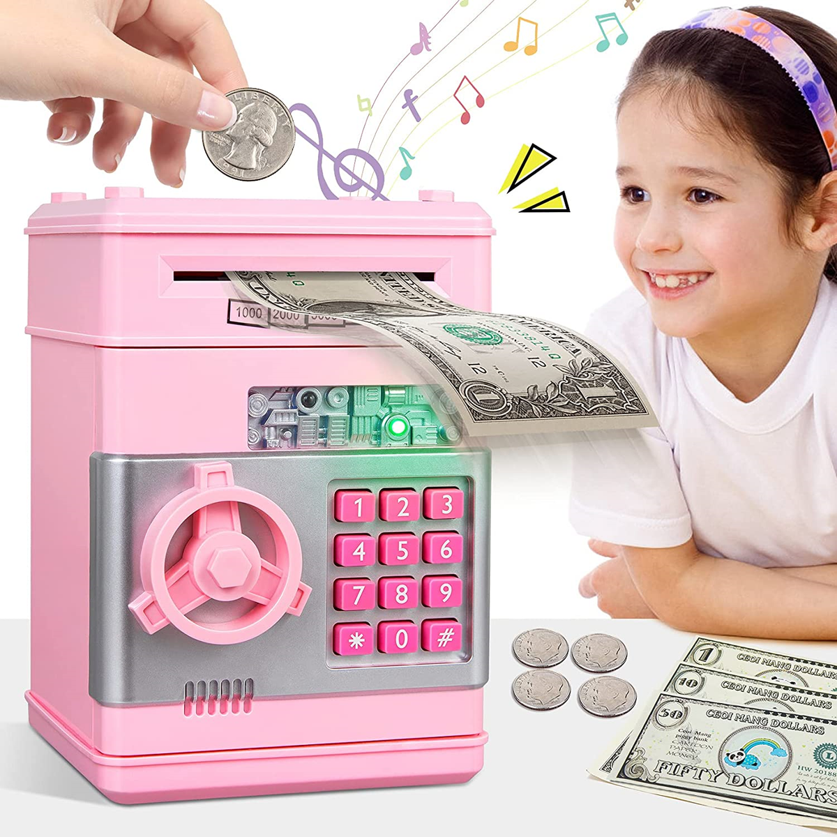 MAGIBX ATM Piggy Bank for Real Money - Best Gifts for Girls/Boys