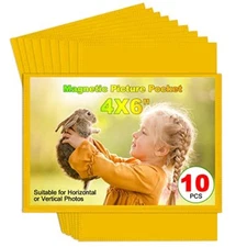 10 Pack 4x6 Inch Magnetic Picture Frame for Refrigerator Photo Magnet Sleeves