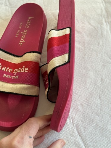 Kate Spade Buttercup Slide Sandals-Festive Pink/ Heirloom Tomato Size 9B - Picture 3 of 7