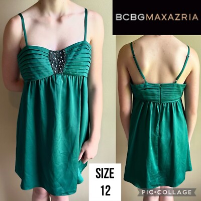 bcbg green cocktail dress Bubble Strapless Cocktail