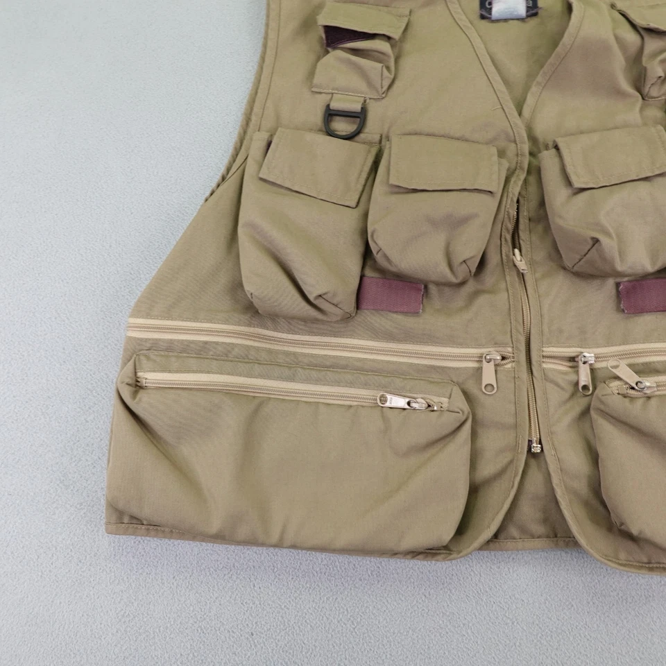 复古 Columbia 背心男式 XL 棕色飞钓加厚渔夫户外 — 第 3/4 张图片