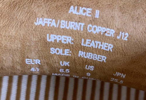 Zapatos punteros para mujer talla 9 mocasines cobre quemado cuero Alice II - Imagen 7 de 7
