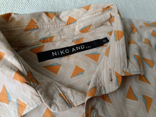 Niko and ... triangles orange rayon large shirt - Picture 3 of 13