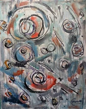 JOURNEY TO THE SUN abstract NEW painting 8x10 canvas original art signed Crowell