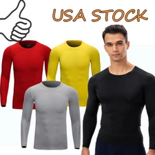 Mens Soft Long Sleeve Johns Underwear Cold Weather Warmer Basic Crew Tops Shirt