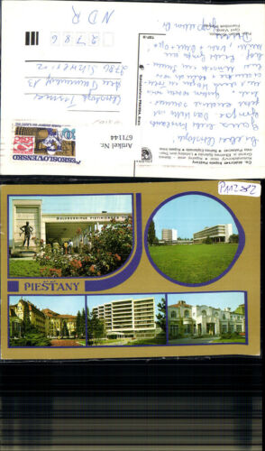 671144, multi-picture postcard Pistian Piestany Colonadovy most Kupelny area Slovakia - Picture 1 of 1