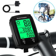Bike Bicycle Speedometer Cycle Digital Odometer Computer Waterproof LCD Wired US