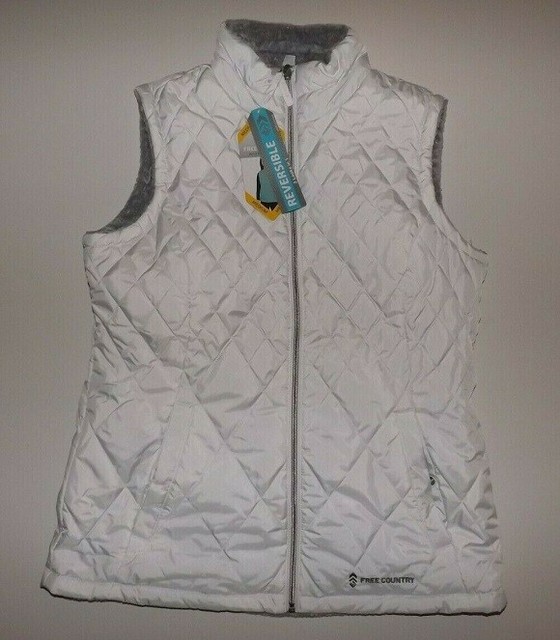 WTFREE COUNTRY WOMEN'S REVERSIBLE QUILTED VEST, WHITE, XLARGE eBay