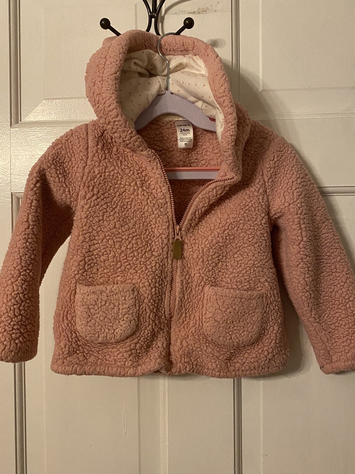 Carter's Baby Girls' ZipUp Sherpa Jacket Hooded 24 Months Pink eBay