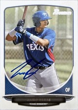2013 Bowman Prospects #BP105 Jairo Beras Rookie Texas Rangers AUTO SIGNED