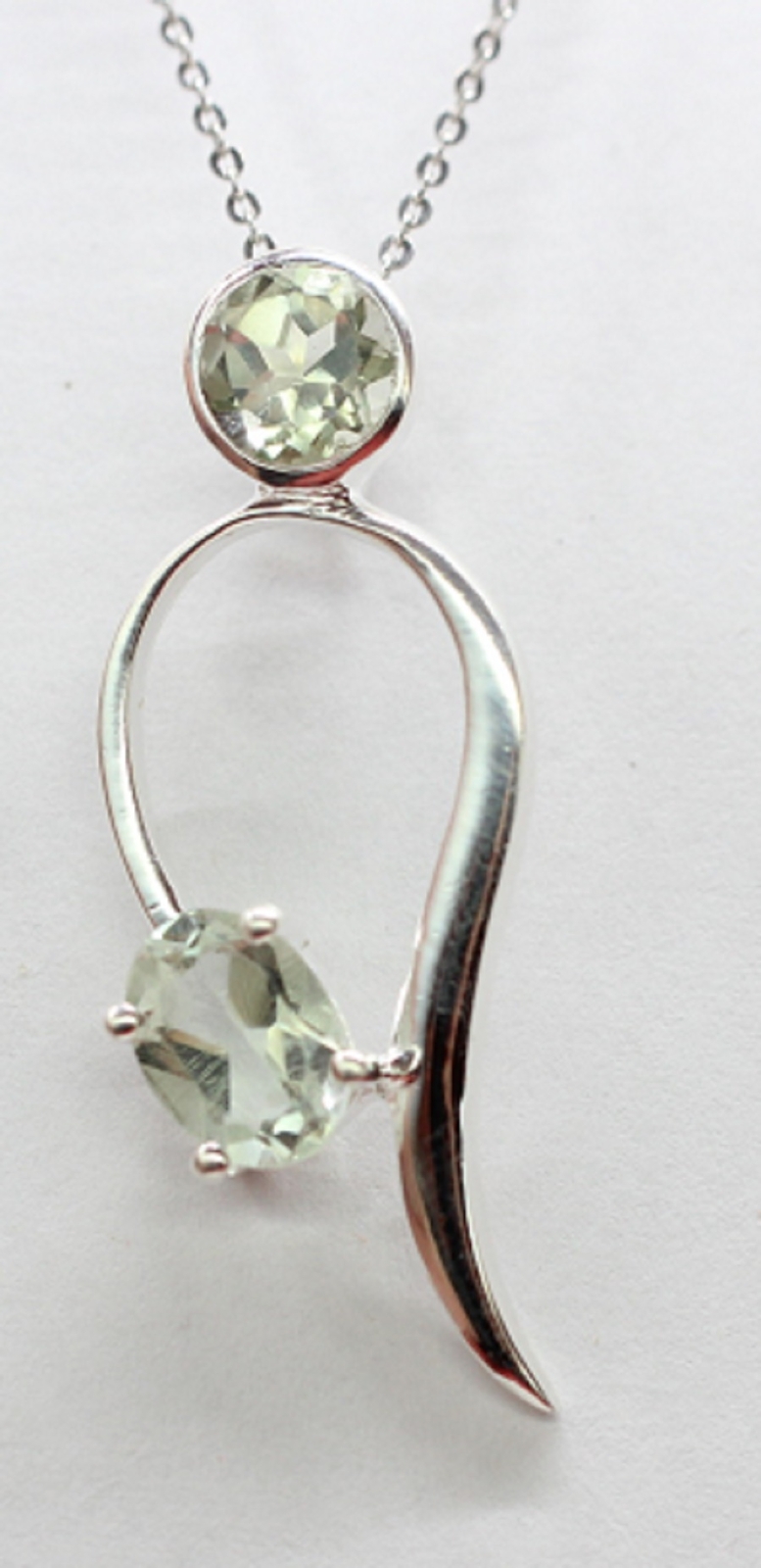 Elegante Colgante De Prasiolita De 1,49 Quilates En Plata 925 Collar Verde