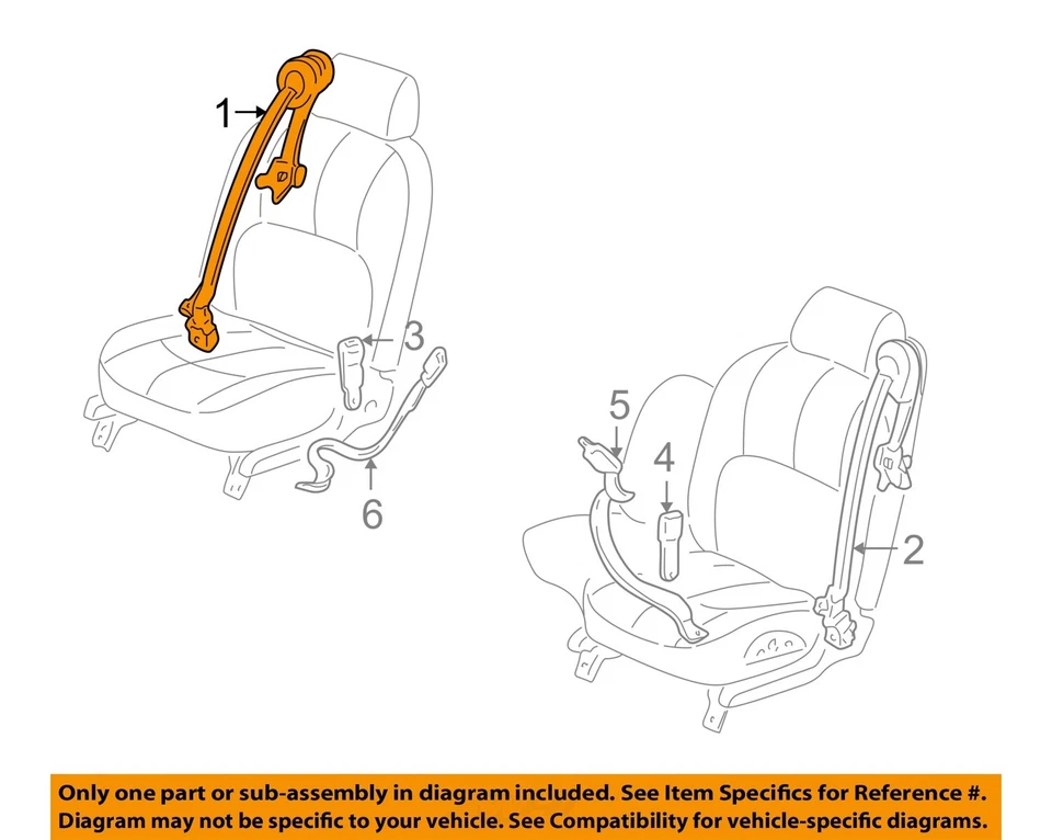 Used Front Right Seat Belt Front fits: 2000 Pontiac Bonneville bucket passenger Foto 3 de 4