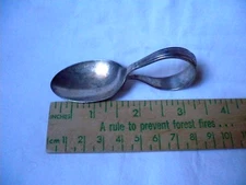 Old Baby Spoon, Curved Handle 1847 Rogers Bros IS, Silverplate, Initials KPH