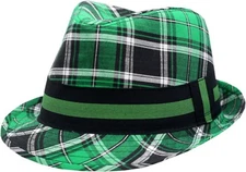 Irish Fedora Hat Checkered Pattern