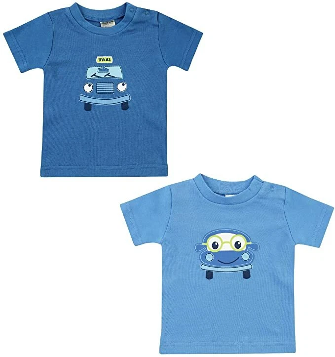 Jacky Baby Junge 2er-Pack T-Shirts " Auto " blau Gr. 50-92 - Bild 1 von 1