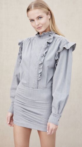 Isabel Marant Denim Mini Dress Size 42 44 RRP$700 - Foto 4 di 13