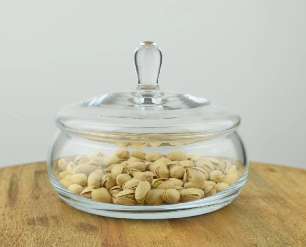 Handmade Clear Glass Jar Cookie Sweet Candies Storage Jar With Lid H:15 cm