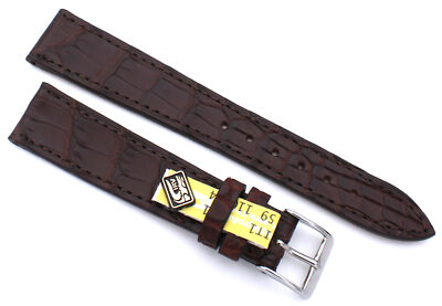 Uhranarmband 18mm /14 passt Patek Philippe flach Alligator Germany mokka Kroko