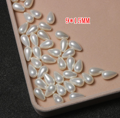 4 Pcs Half-drilled TEARDROP Sea Shell Pearls for making Earrings Pendant 9x15mm
