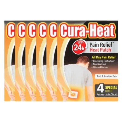 Cura-Heat Pain Relief Patch 6x Back and Shoulder 4 in each pack