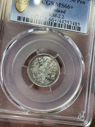 1916-S Finland 50 Pennia, PCGS MS-66+ - Picture 4 of 11
