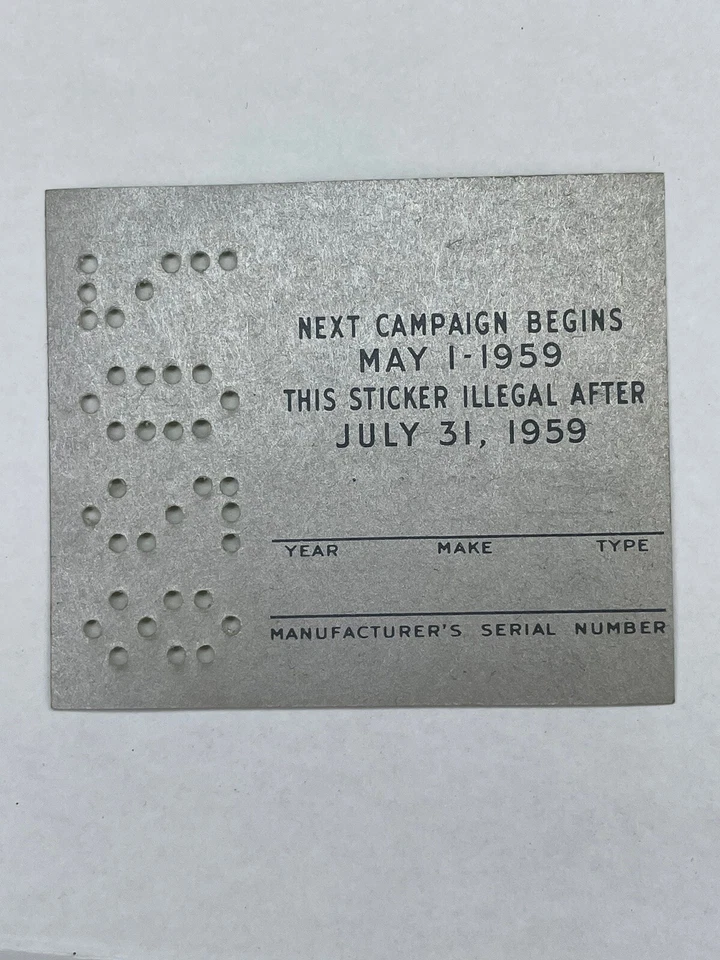 1958 1959 Adesivo de Inspeção Pensilvânia com TITULAR Pa VTG NÃO EMITIDO Carro de Passageiros - Imagem 3 de 4