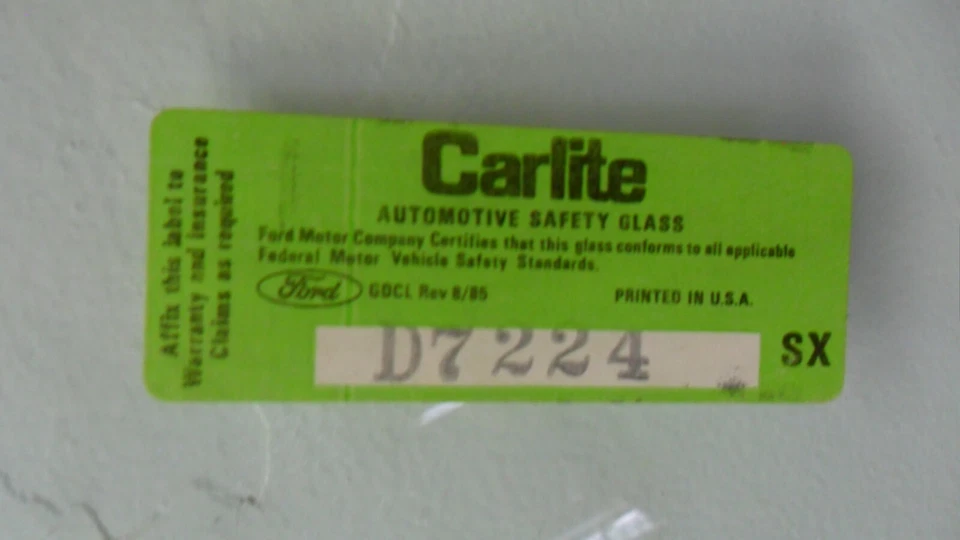 1987-1990 Mercury Tracer Front Right Door Glass Passenger Window OEM Carlite - Изображение 2 из 4