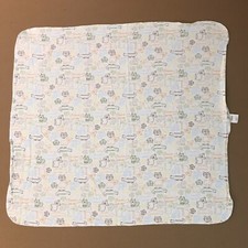 Circo White Colorful Safari Zoo Animals Swaddling Baby Blanket Bear Owl Raccoon